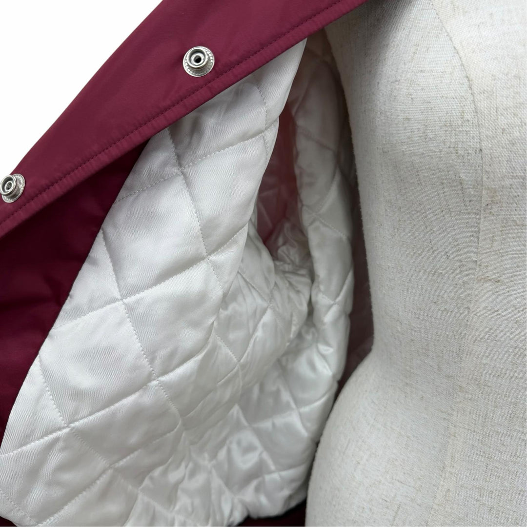 Great CELINE Stajan Logo Teddy Jacket Bordeaux Nylon Women IT 38 2W625227R