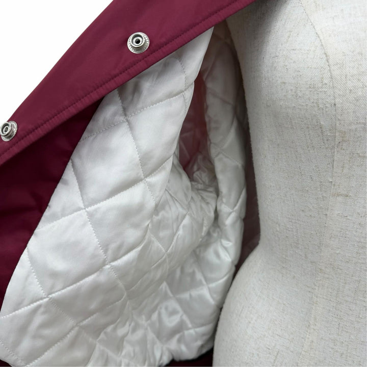 Great CELINE Stajan Logo Teddy Jacket Bordeaux Nylon Women IT 38 2W625227R