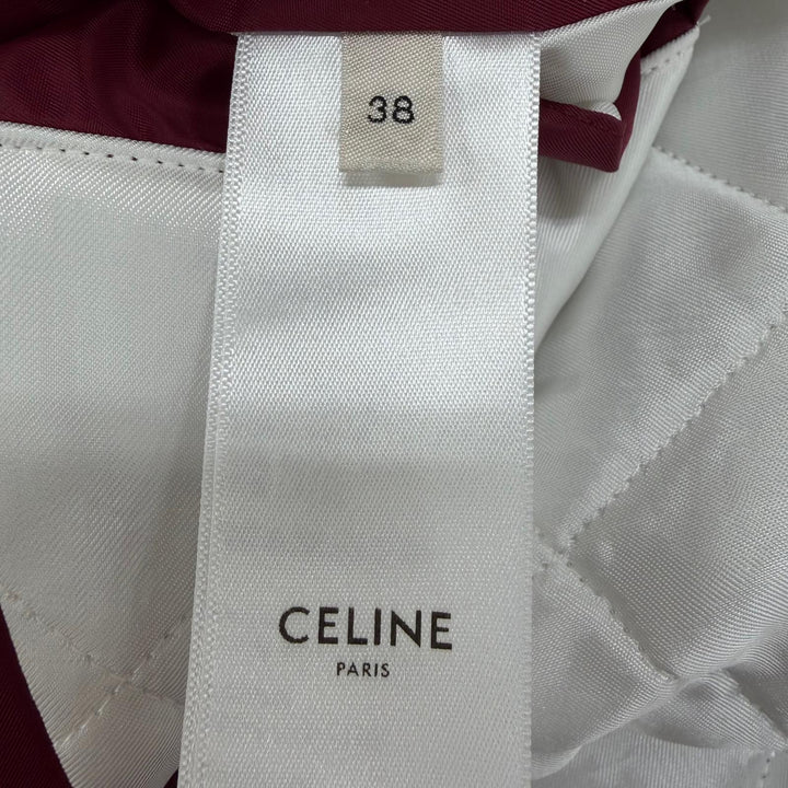 Great CELINE Stajan Logo Teddy Jacket Bordeaux Nylon Women IT 38 2W625227R