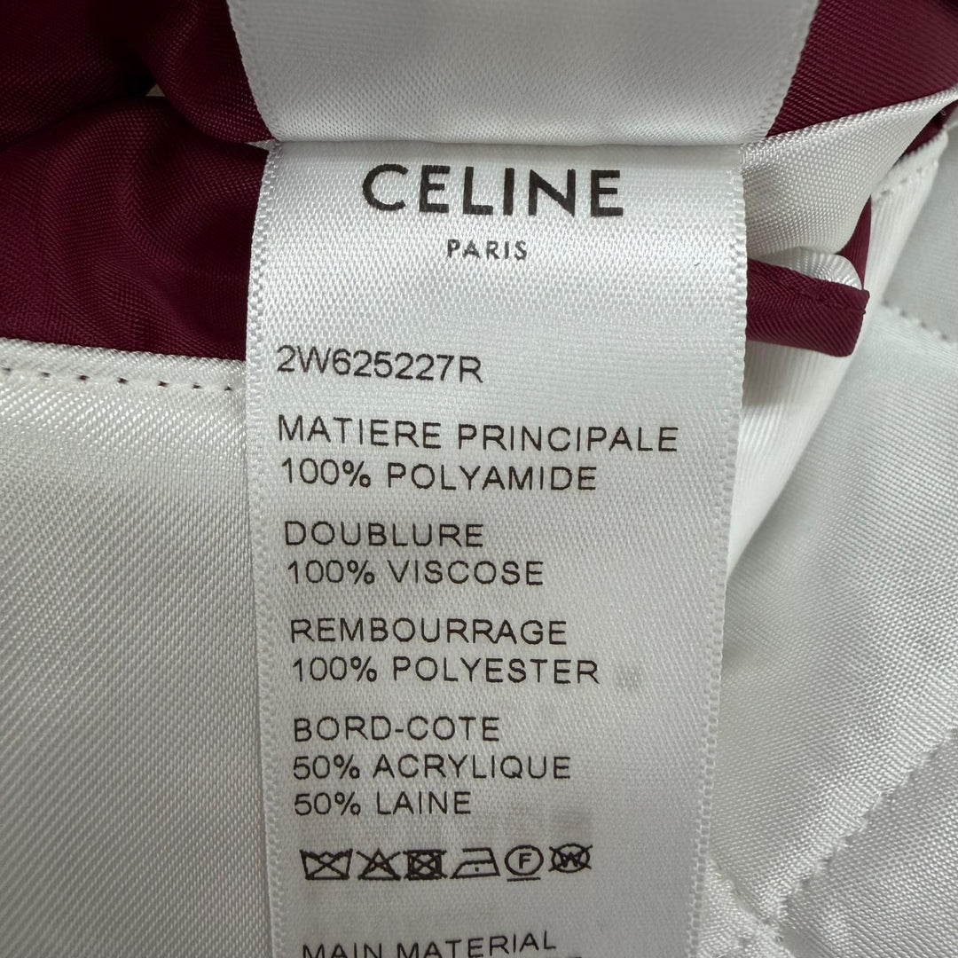 Great CELINE Stajan Logo Teddy Jacket Bordeaux Nylon Women IT 38 2W625227R