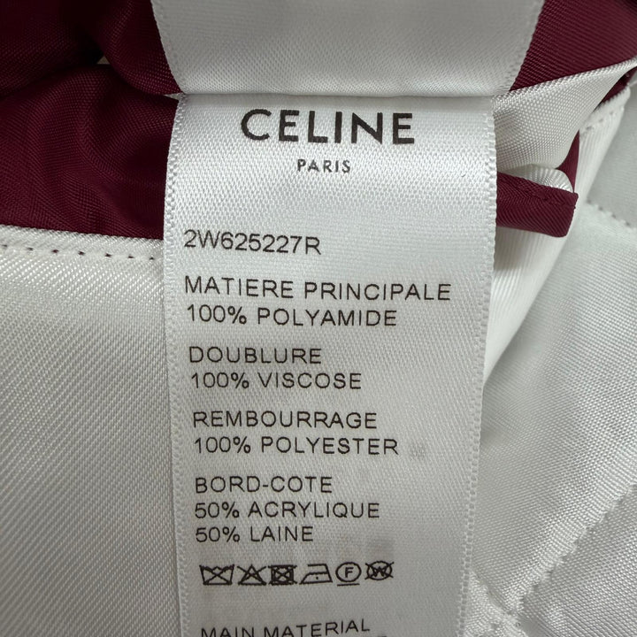Great CELINE Stajan Logo Teddy Jacket Bordeaux Nylon Women IT 38 2W625227R