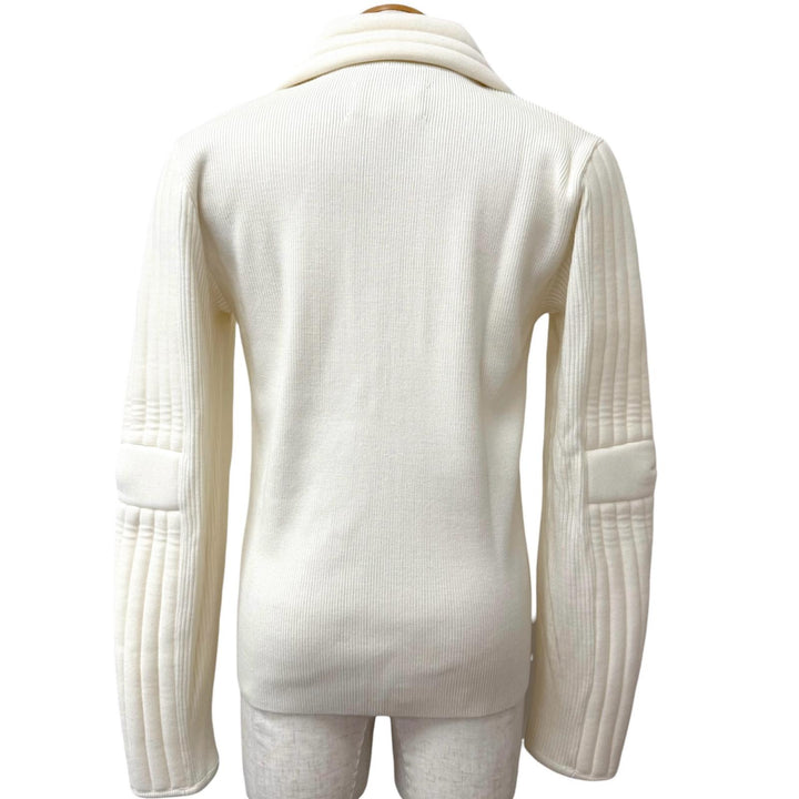 Excellent Maison Margiela 10 Jacket Padded knit Ivory hair mens M S30HB0033