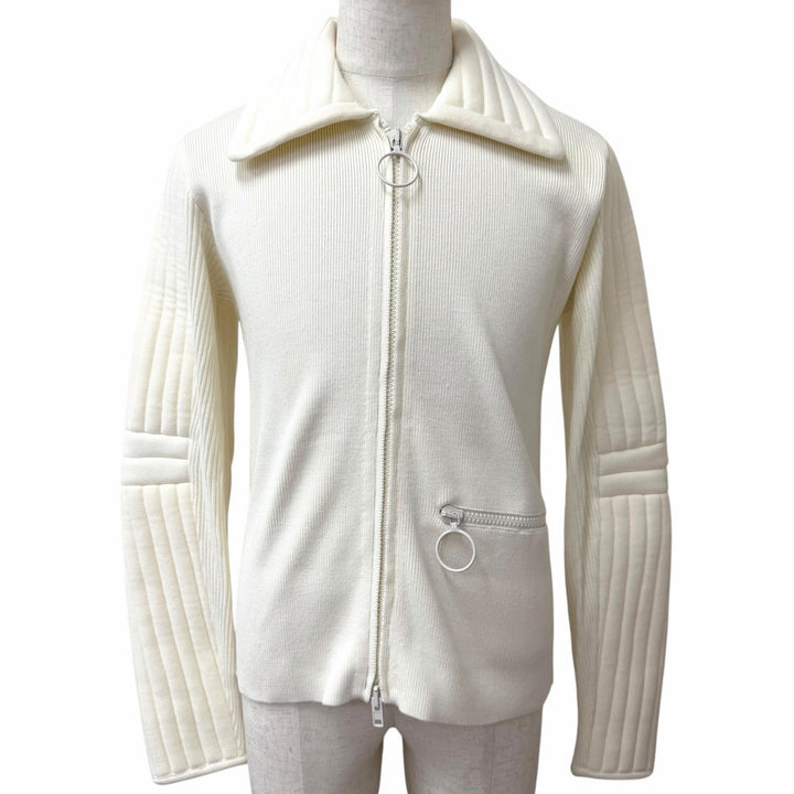 Excellent Maison Margiela 10 Jacket Padded knit Ivory hair mens M S30HB0033