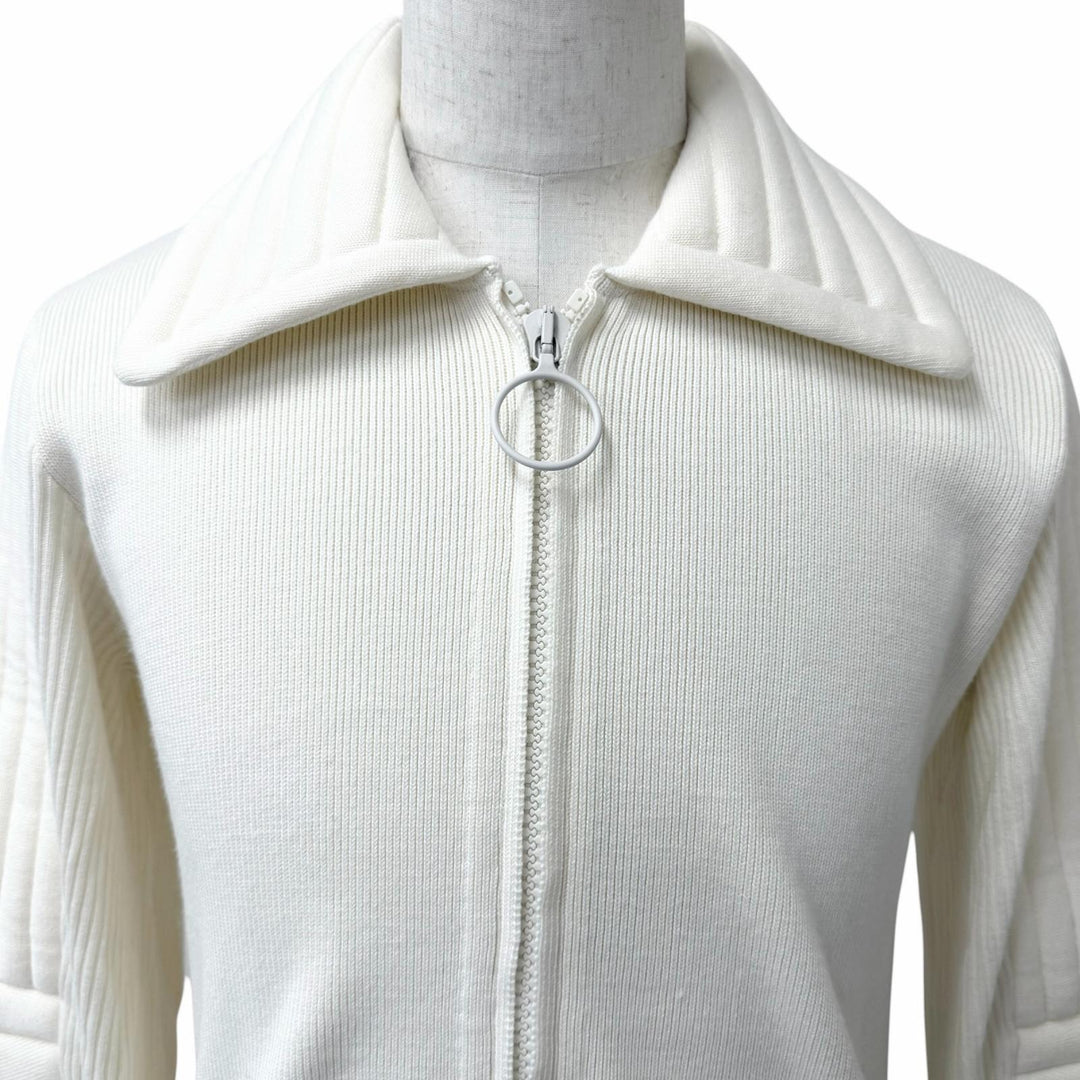 Excellent Maison Margiela 10 Jacket Padded knit Ivory hair mens M S30HB0033