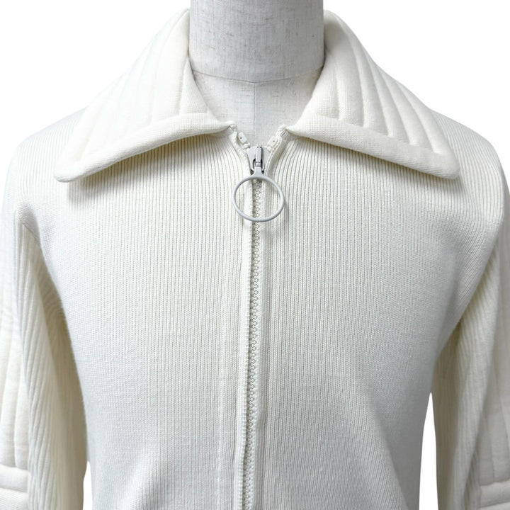 Excellent Maison Margiela 10 Jacket Padded knit Ivory hair mens M S30HB0033