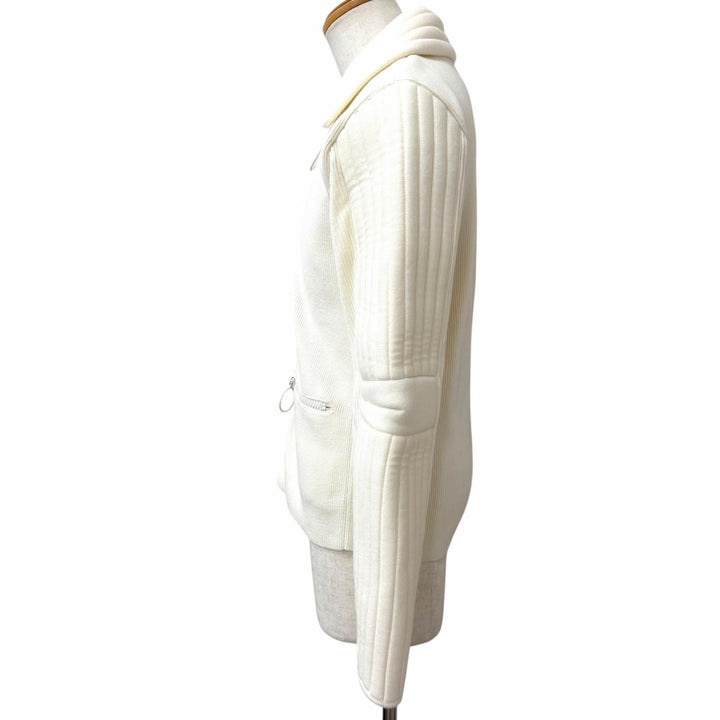 Excellent Maison Margiela 10 Jacket Padded knit Ivory hair mens M S30HB0033
