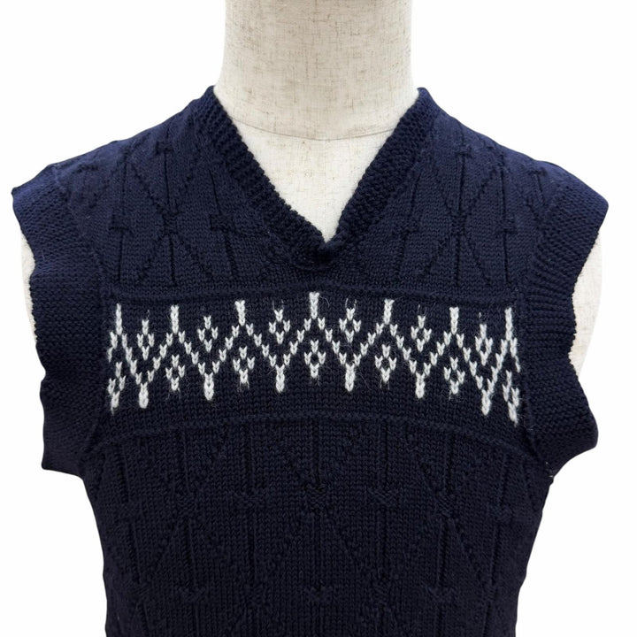 Excellent Maison Margiela 10 Best Distressed V-neck knit Navy wool mens M