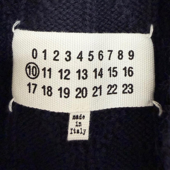 Excellent Maison Margiela 10 Best Distressed V-neck knit Navy wool mens M