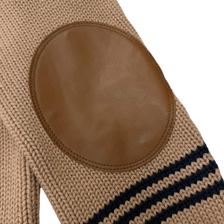Great Maison Margiela 10 sweater Elbow patches, V-neck, thick fabric Brown