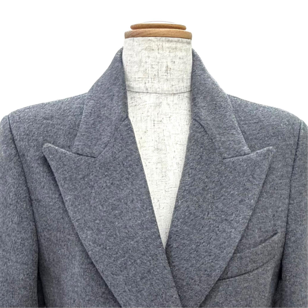 Excellent VALENTINO coat front ribbon. gray wool 40 5B3CA768MA