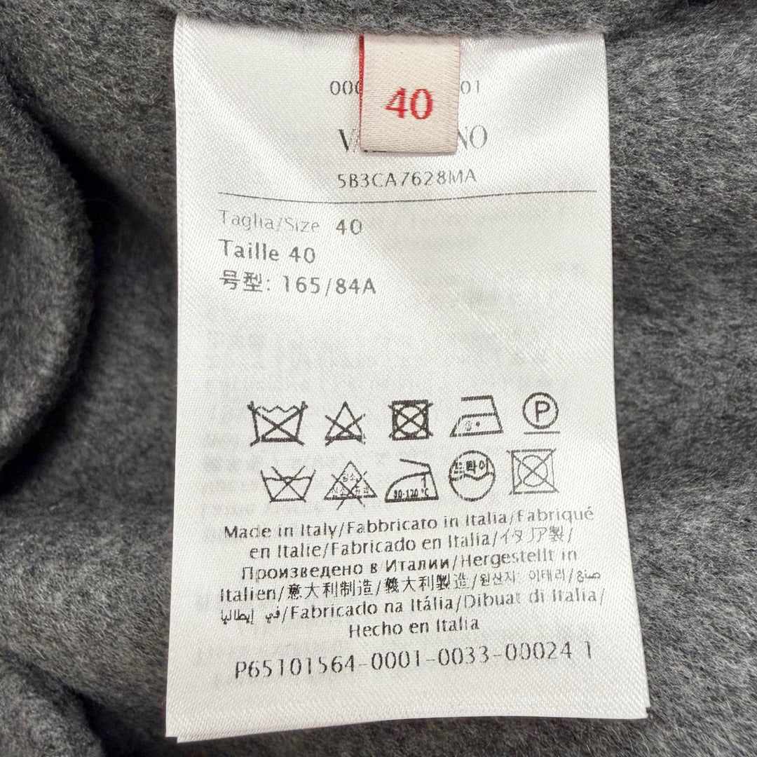 Excellent VALENTINO coat front ribbon. gray wool 40 5B3CA768MA