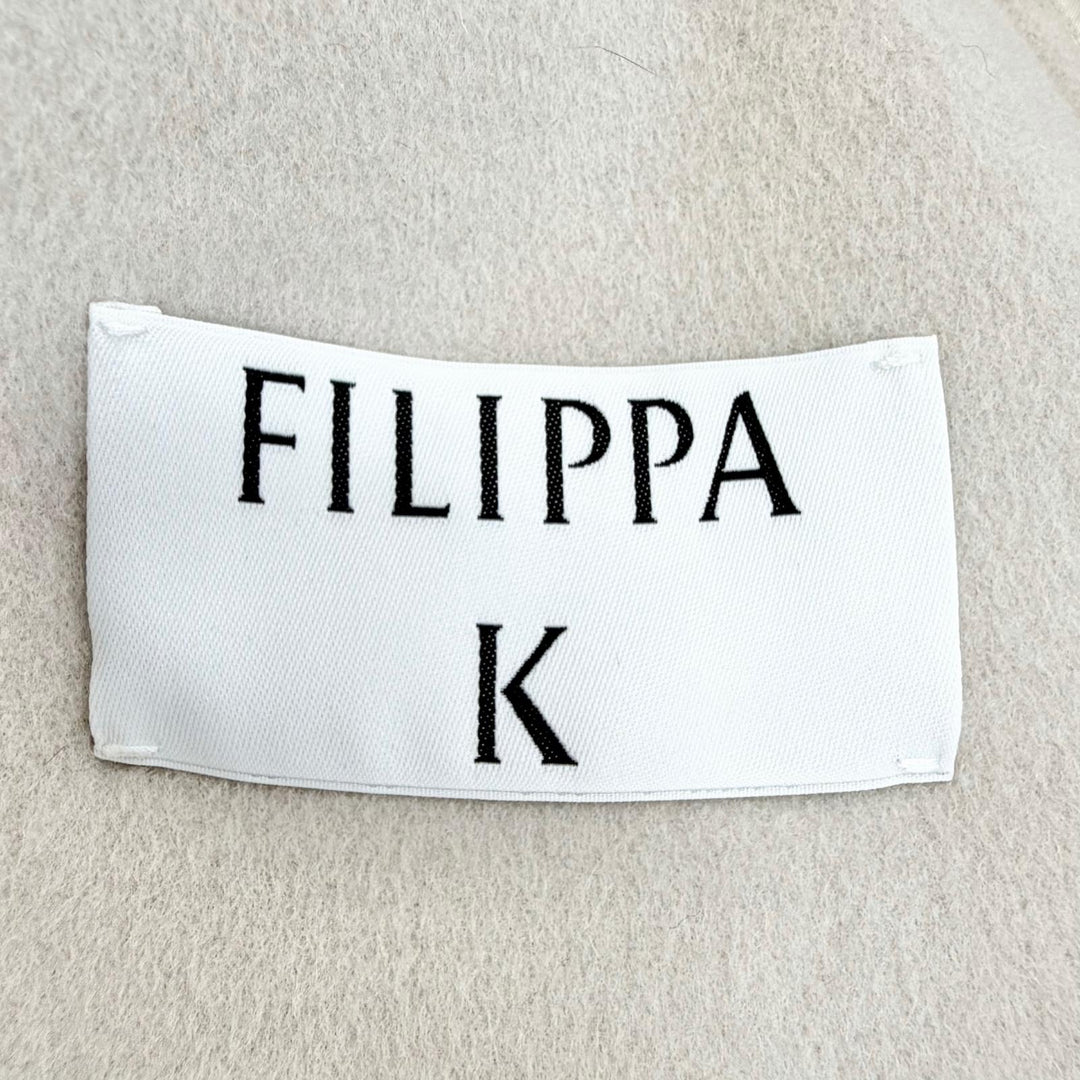 Excellent FILIPPA K coat Alexa Coat belted long light beige wool Women 34 29102