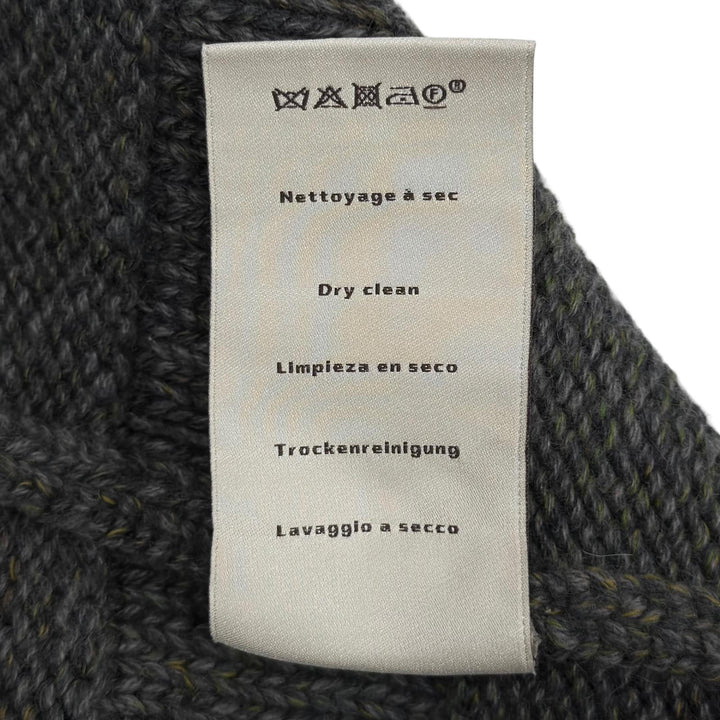 Excellent HERMES cardigan Front design, shawl collar, knit khaki cashmere S