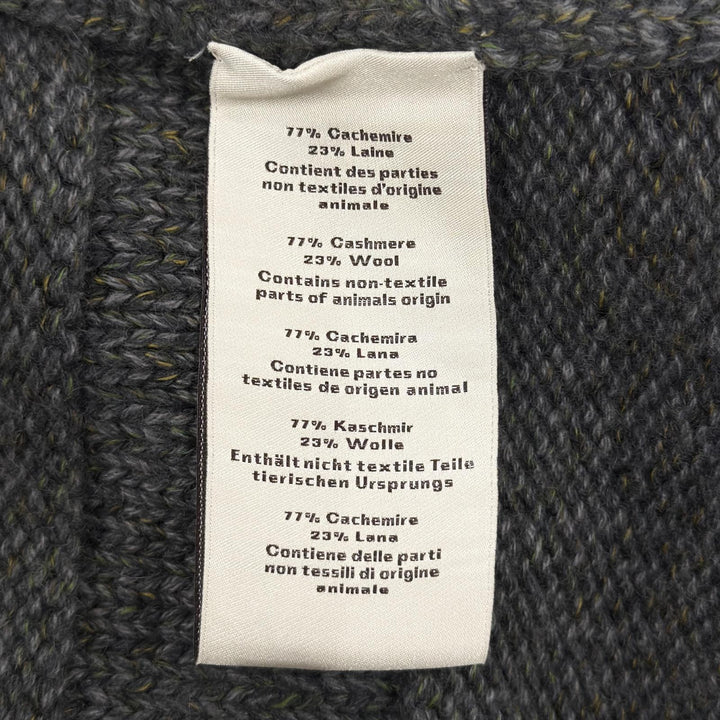 Excellent HERMES cardigan Front design, shawl collar, knit khaki cashmere S