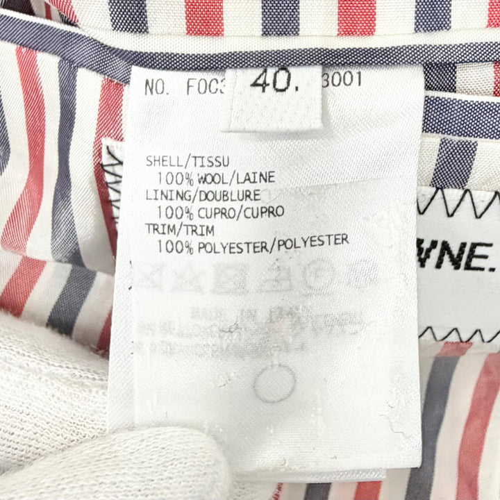 Excellent THOM BROWNE Tricolor striped lining, long coat 40 FOC320B