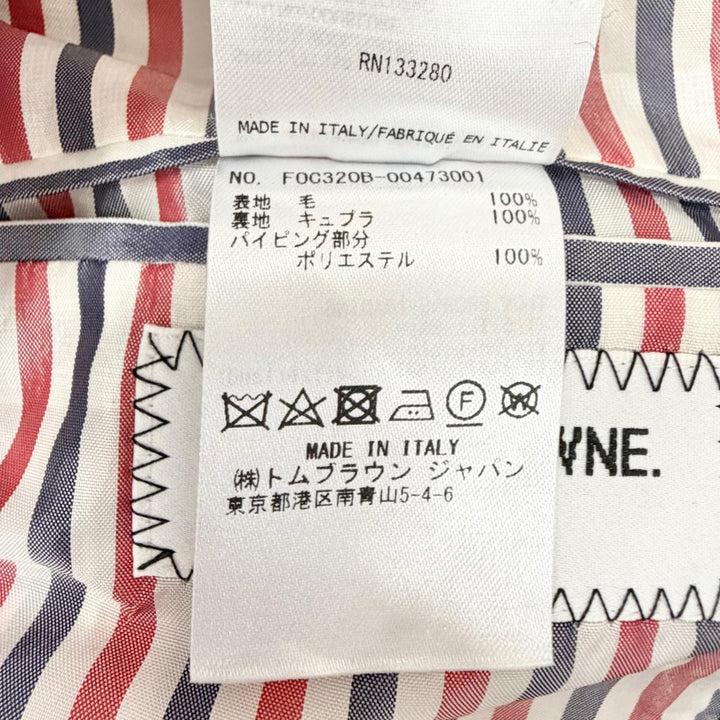 Excellent THOM BROWNE Tricolor striped lining, long coat 40 FOC320B