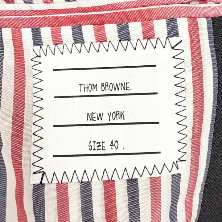 Excellent THOM BROWNE Tricolor striped lining, long coat 40 FOC320B