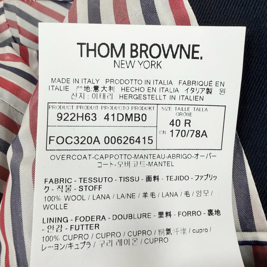 Excellent THOM BROWNE coat Solid Shetland Wide Lapel Overcoat 40 FOC320A