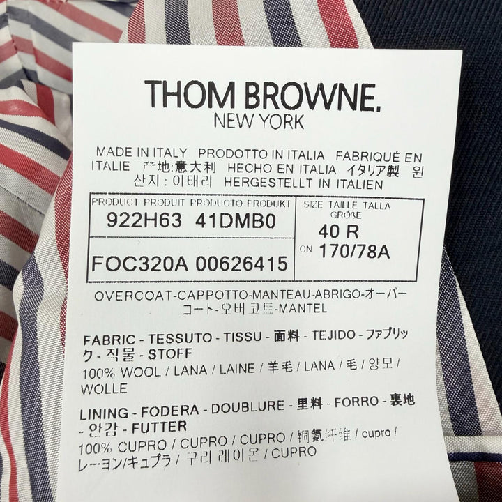 Excellent THOM BROWNE coat Solid Shetland Wide Lapel Overcoat 40 FOC320A