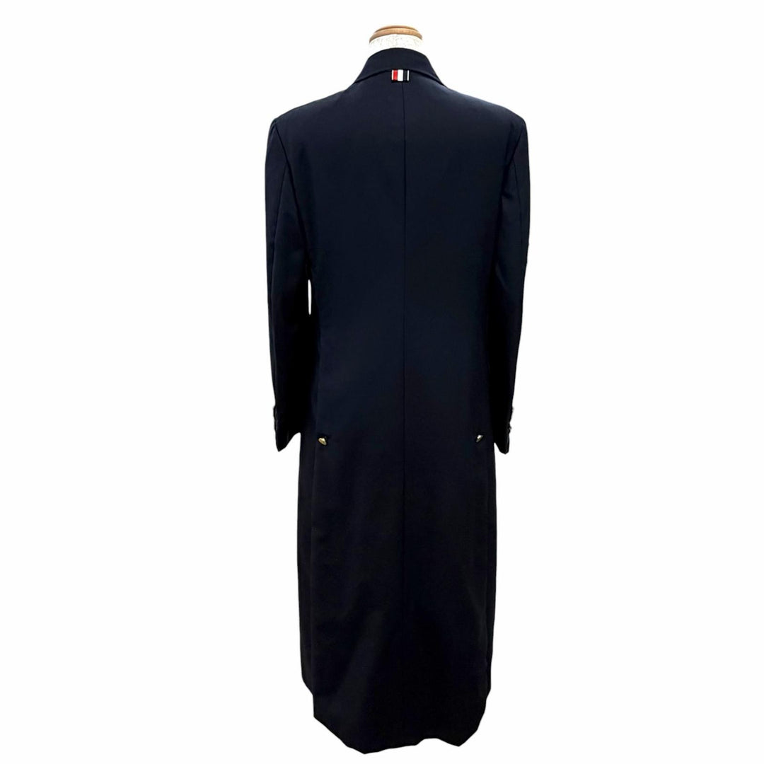 Excellent THOM BROWNE coat Solid Shetland Wide Lapel Overcoat 40 FOC320A