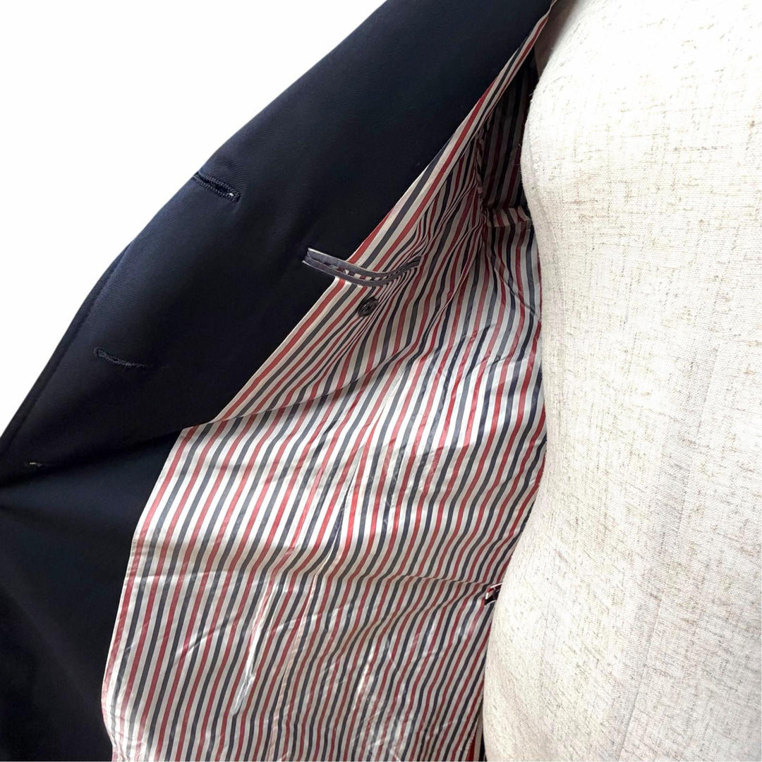 Excellent THOM BROWNE coat Solid Shetland Wide Lapel Overcoat 40 FOC320A