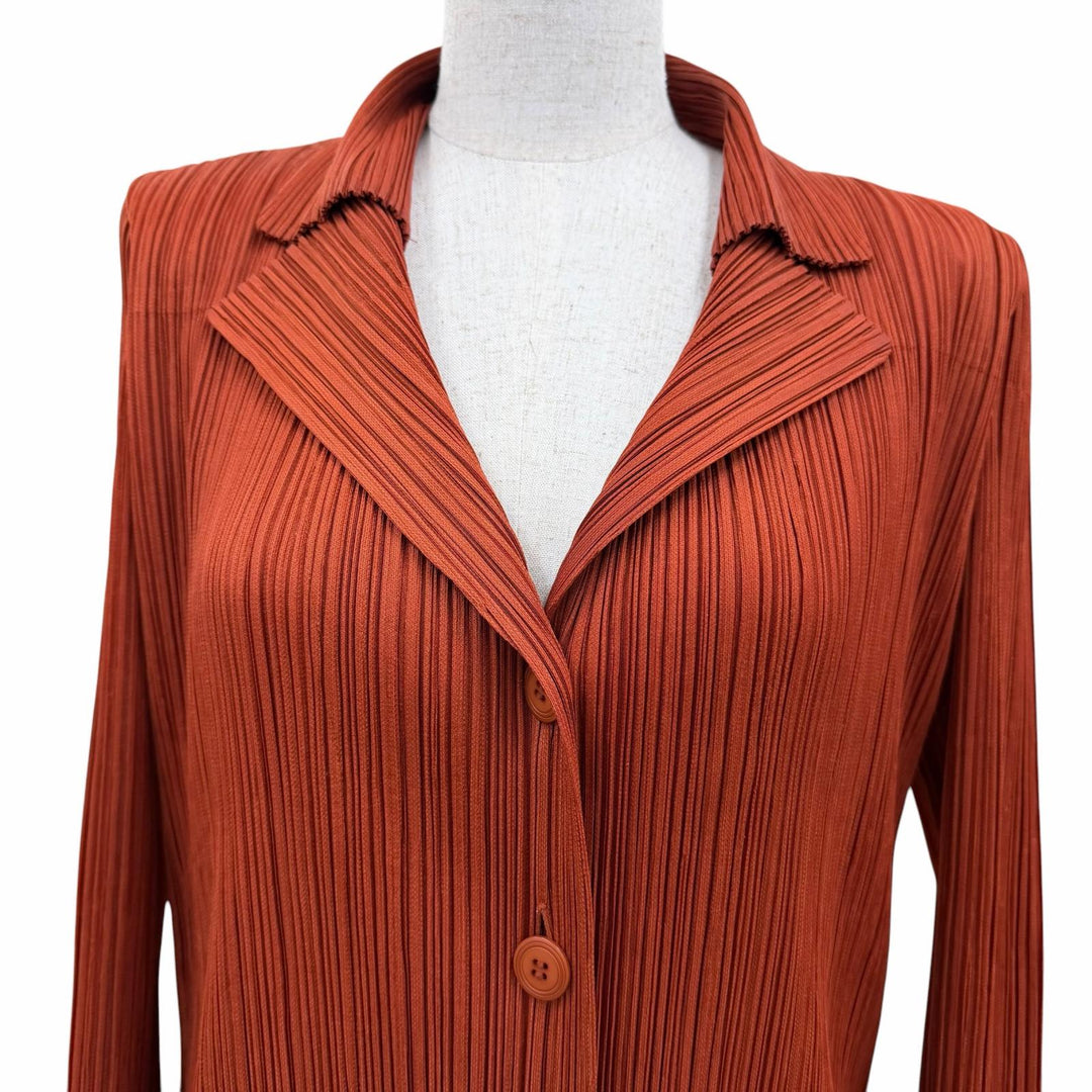 Excellent PLEATS PLEASE two-piece set jacket pants Brown polyester Women