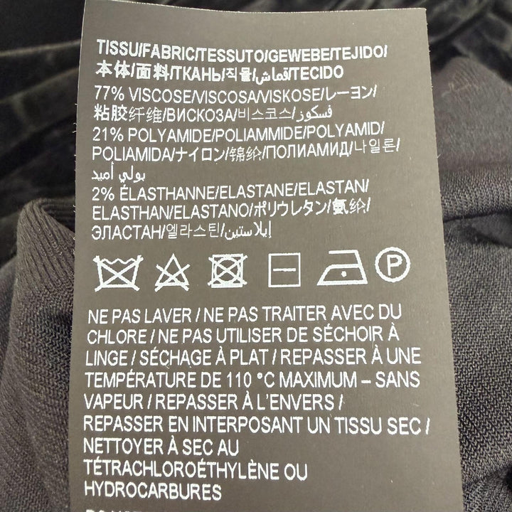 Excellent SAINT LAURENT PARIS T-shirt Gathered Velour Long Sleeve black