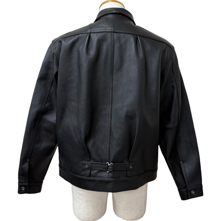 Excellent schott leather jacket 1st TRACKER JACKET black Sheep leather mens