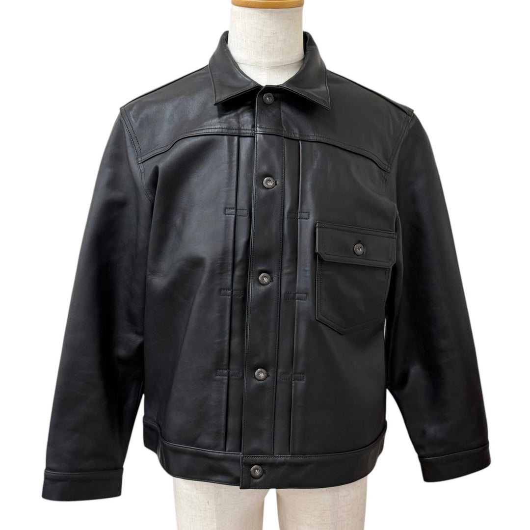 Excellent schott leather jacket 1st TRACKER JACKET black Sheep leather mens