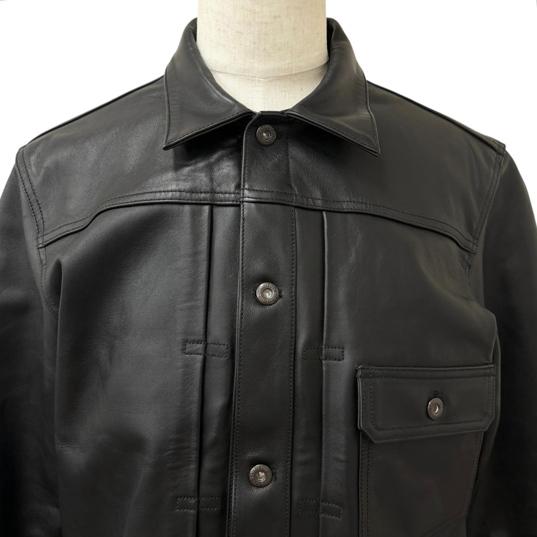 Excellent schott leather jacket 1st TRACKER JACKET black Sheep leather mens