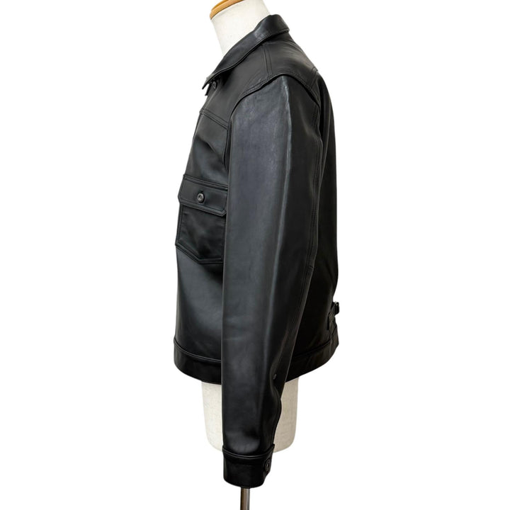 Excellent schott leather jacket 1st TRACKER JACKET black Sheep leather mens