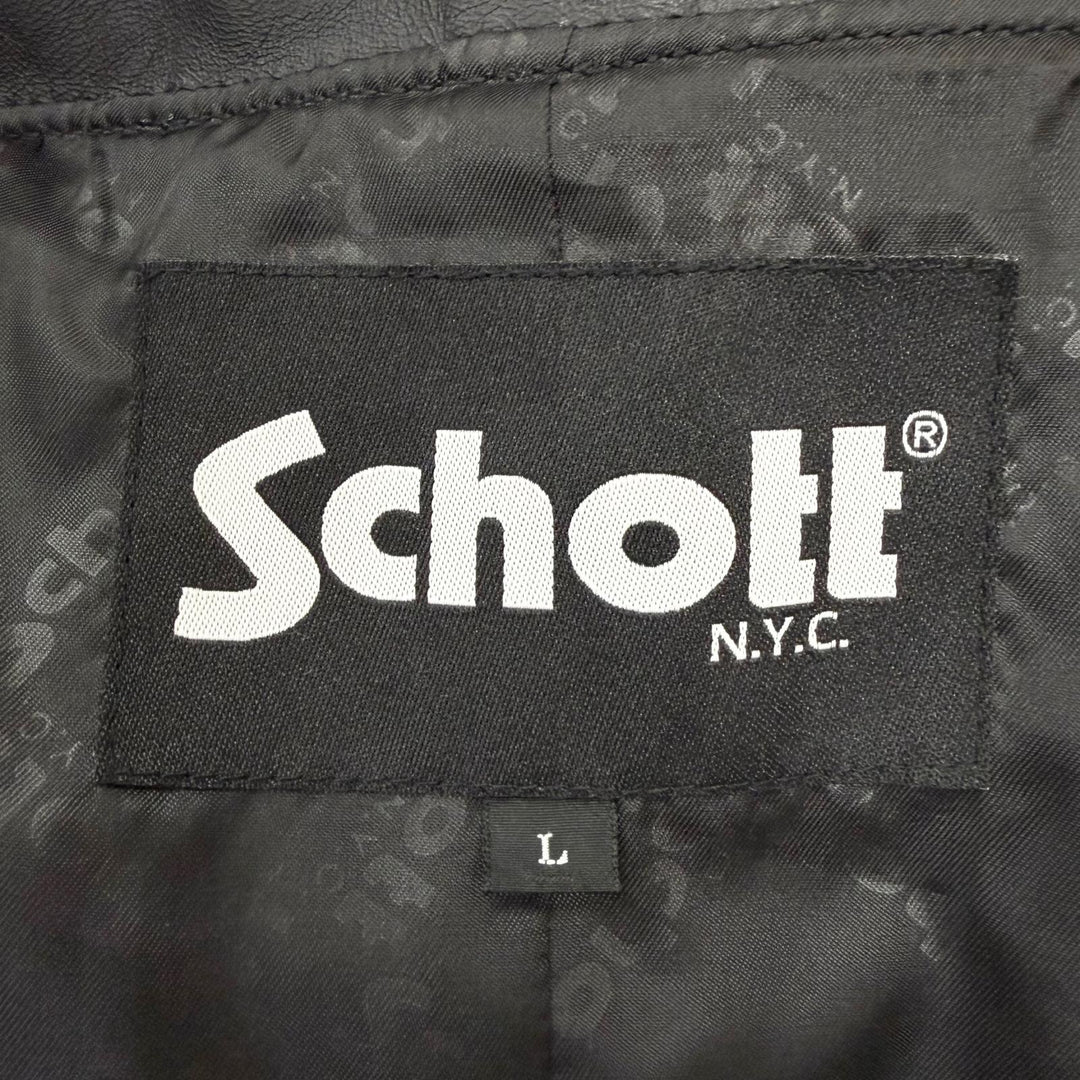 Excellent schott leather jacket 1st TRACKER JACKET black Sheep leather mens