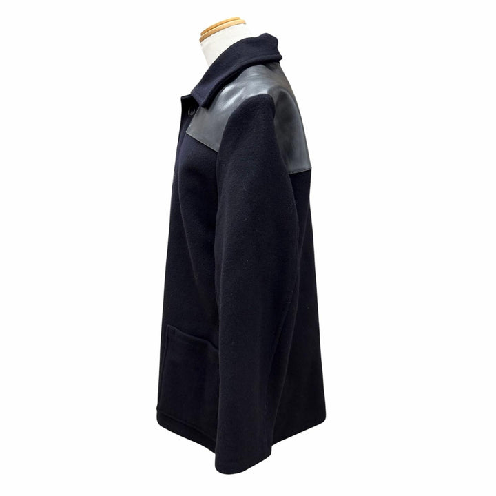 Excellent The REAL McCOY S Jacket Leather-trimmed Donkey black ー mens L MJ23125