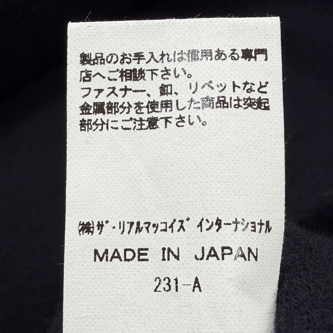 Excellent The REAL McCOY S Jacket Leather-trimmed Donkey black ー mens L MJ23125