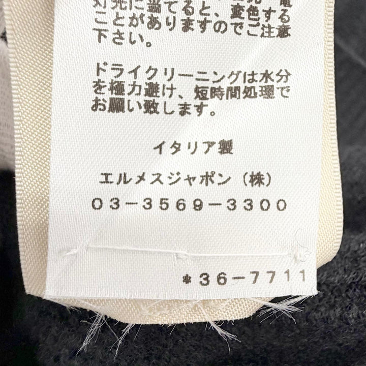 Excellent HERMES one piece H-motif short-sleeved knit black wool 36 3E2515DB