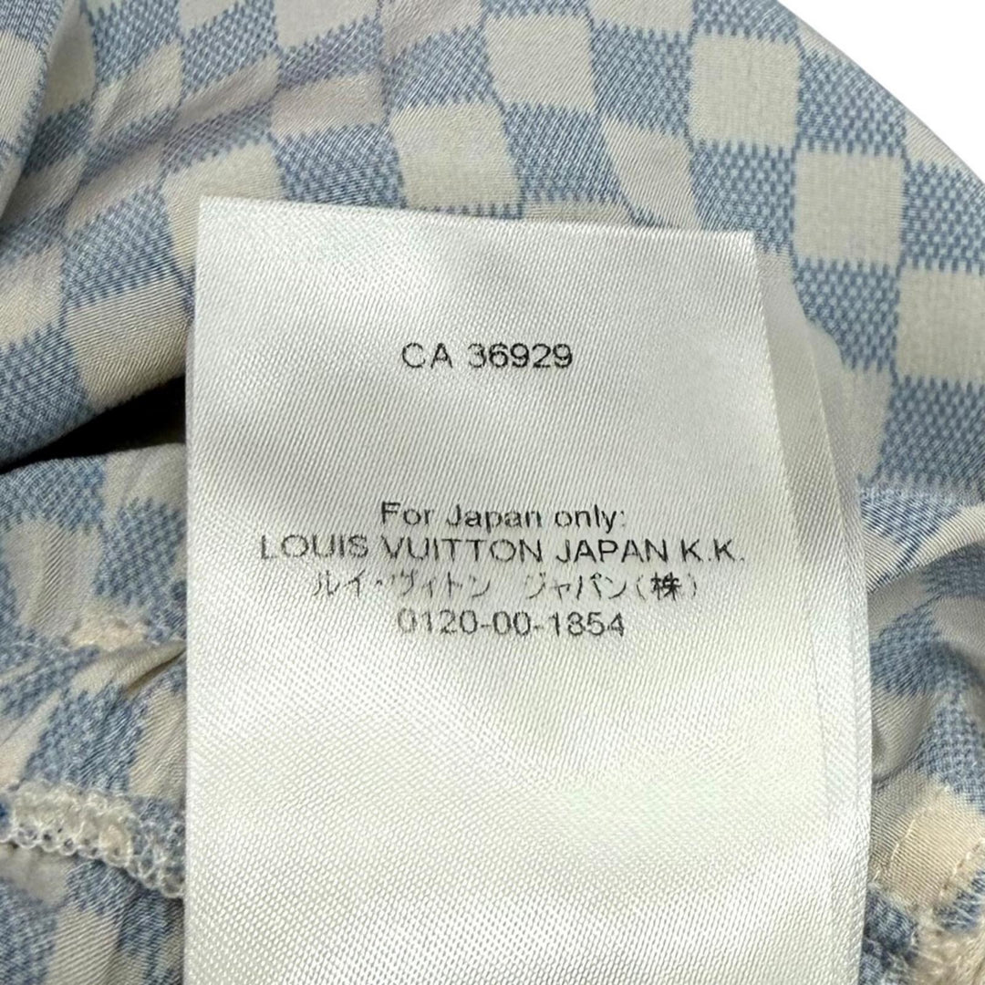 Excellent LOUIS VUITTON one piece Damier Front Drawstring Dress white cotton XS