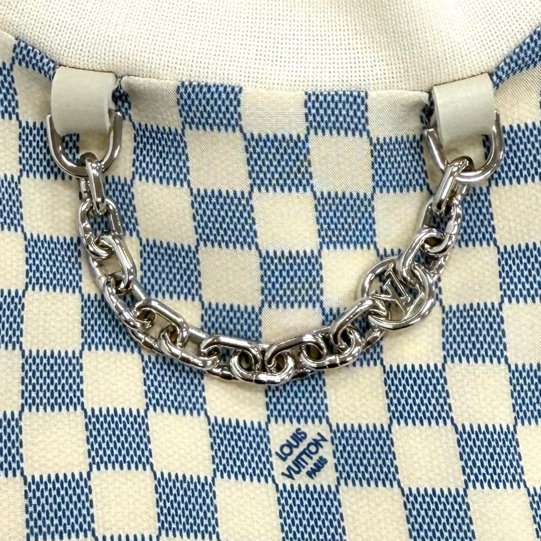 Excellent LOUIS VUITTON one piece Damier Front Drawstring Dress white cotton XS