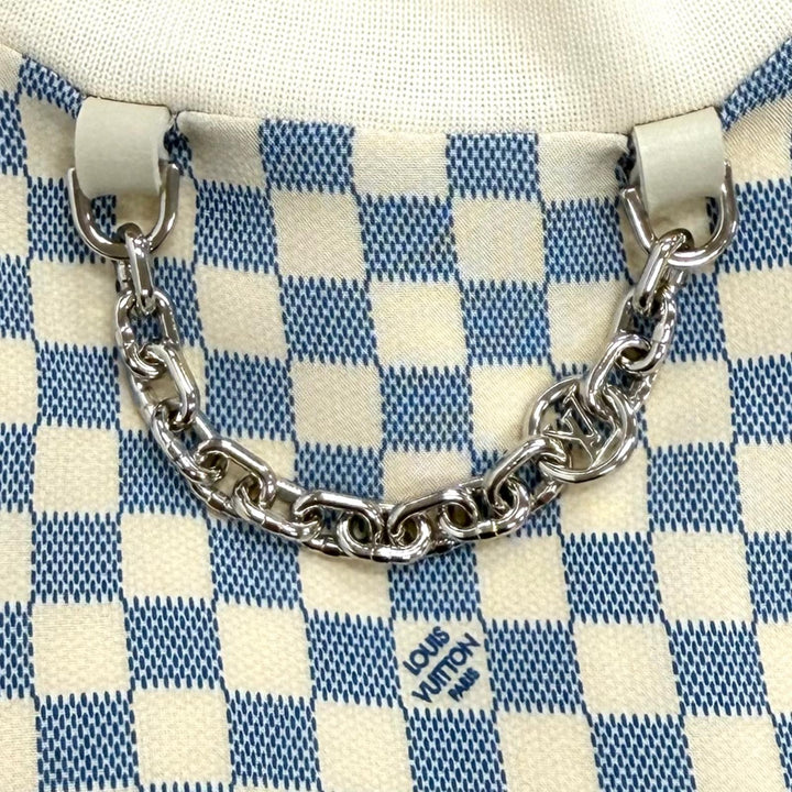 Excellent LOUIS VUITTON one piece Damier Front Drawstring Dress white cotton XS