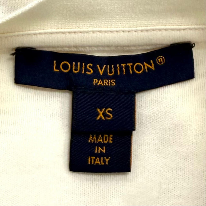 Excellent LOUIS VUITTON one piece Damier Front Drawstring Dress white cotton XS