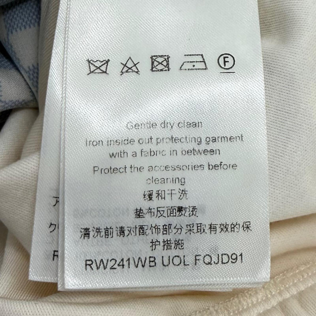 Excellent LOUIS VUITTON one piece Damier Front Drawstring Dress white cotton XS