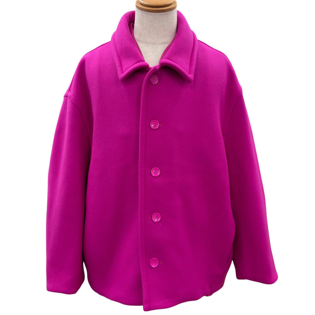 Pristine VALENTINO coat Reversible Jacket With Inner Bomber docking pink wool 48