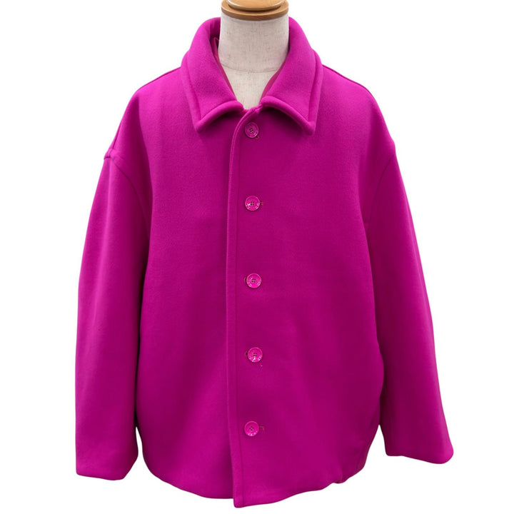 Pristine VALENTINO coat Reversible Jacket With Inner Bomber docking pink wool 48