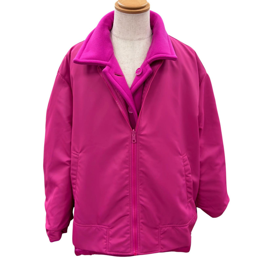 Pristine VALENTINO coat Reversible Jacket With Inner Bomber docking pink wool 48