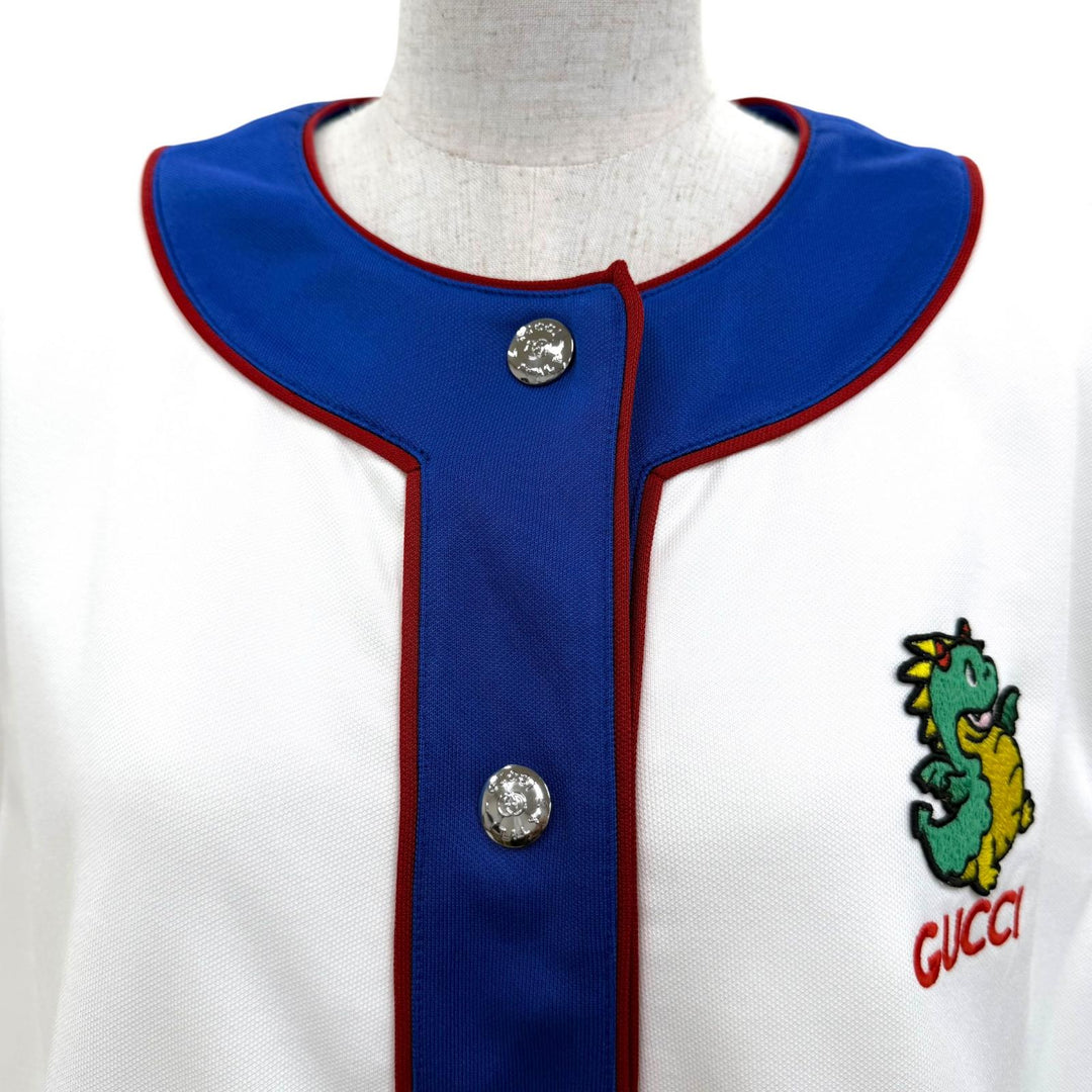 Excellent GUCCI Best Logo and dragon embroidery, padded white Women L 774204