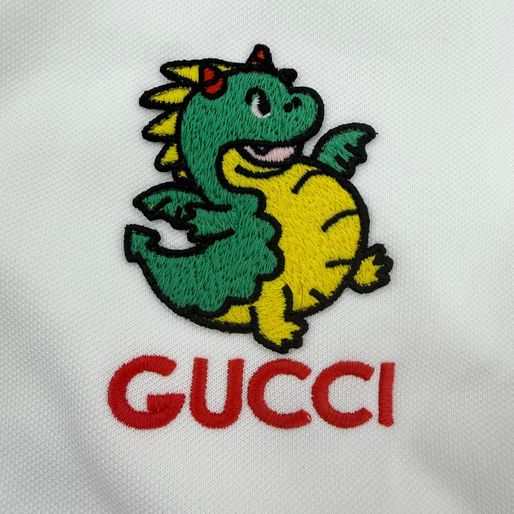 Excellent GUCCI Best Logo and dragon embroidery, padded white Women L 774204
