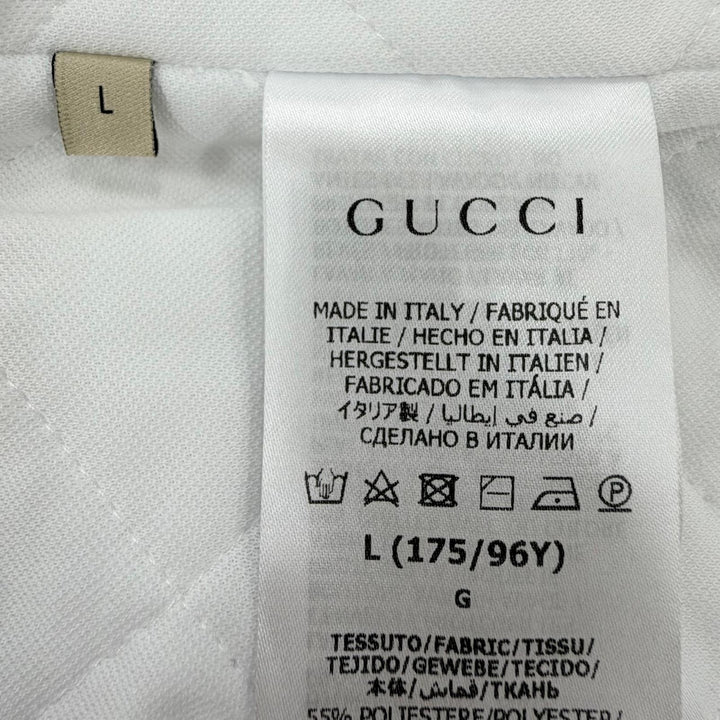 Excellent GUCCI Best Logo and dragon embroidery, padded white Women L 774204