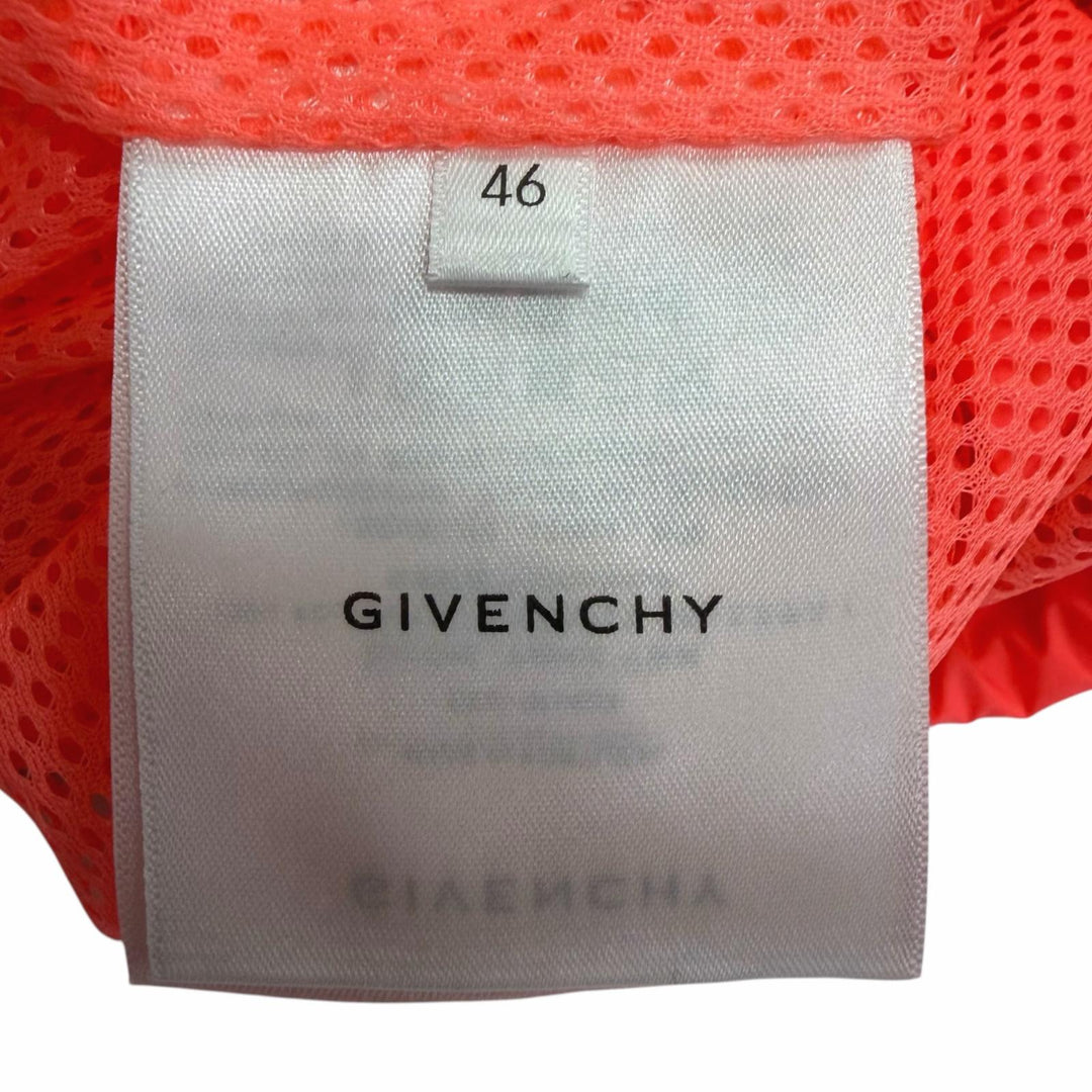 Excellent GIVENCHY Blouson Logo embroidered hooded nylon jacket salmon pink