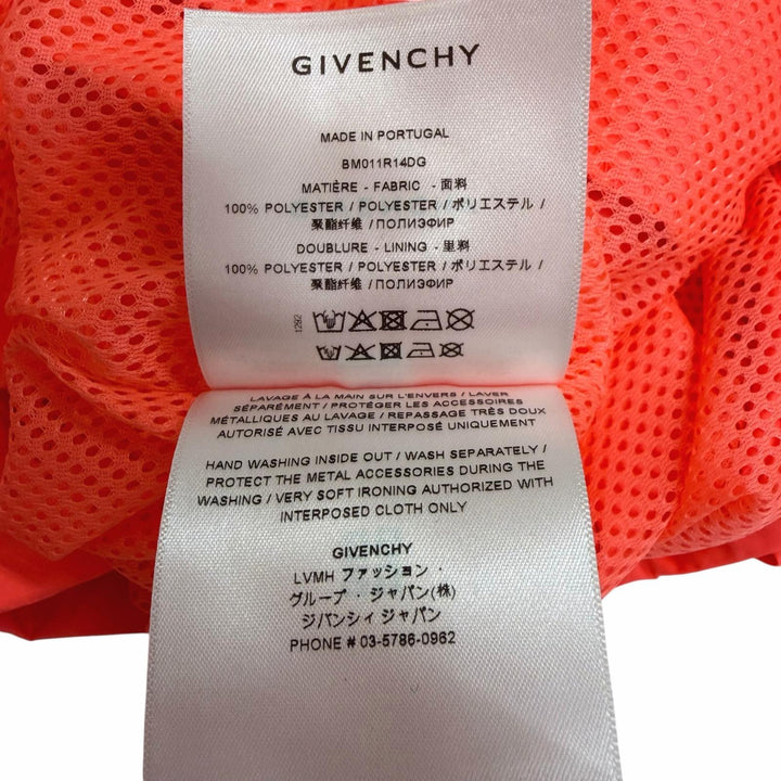 Excellent GIVENCHY Blouson Logo embroidered hooded nylon jacket salmon pink