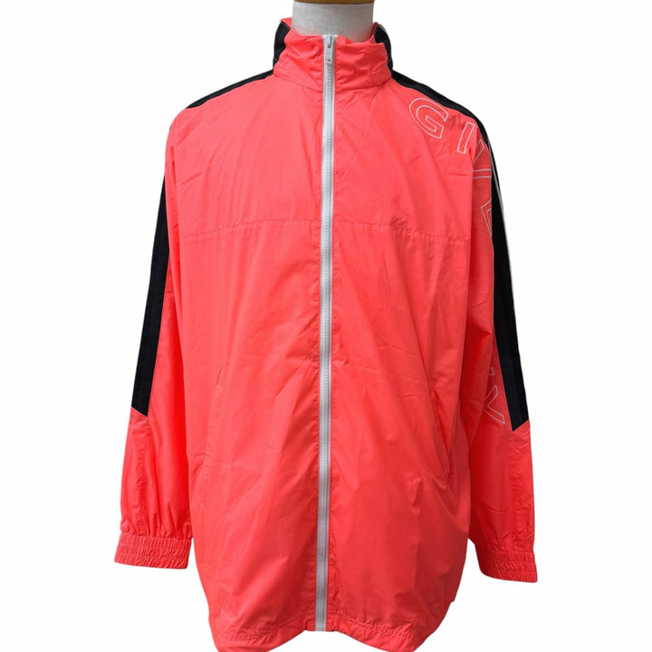 Excellent GIVENCHY Blouson Logo embroidered hooded nylon jacket salmon pink