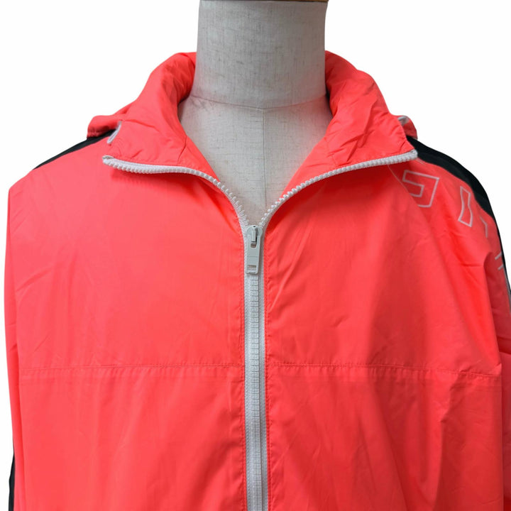 Excellent GIVENCHY Blouson Logo embroidered hooded nylon jacket salmon pink
